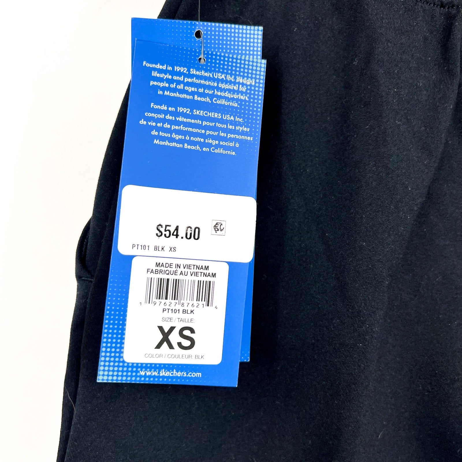 SKECHERS Women's Slip-in Cargo Casual Pants XS Bold Black Drawstring NWT