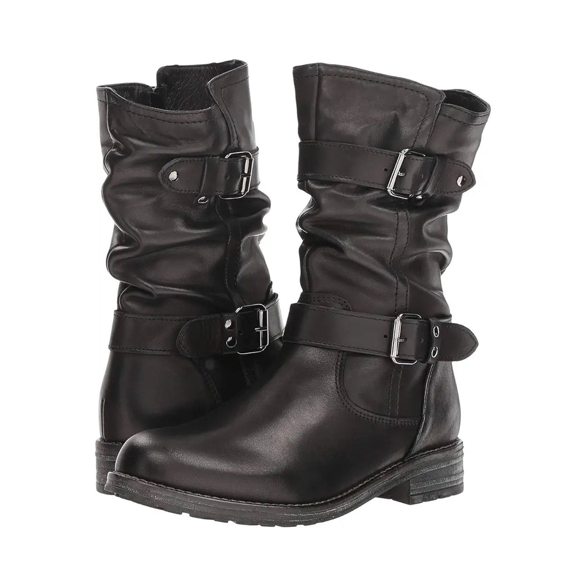 Eric Michael Womens Noelle Motorcycle Boots EU 42 US 11.5-12 Black Leather NWOB