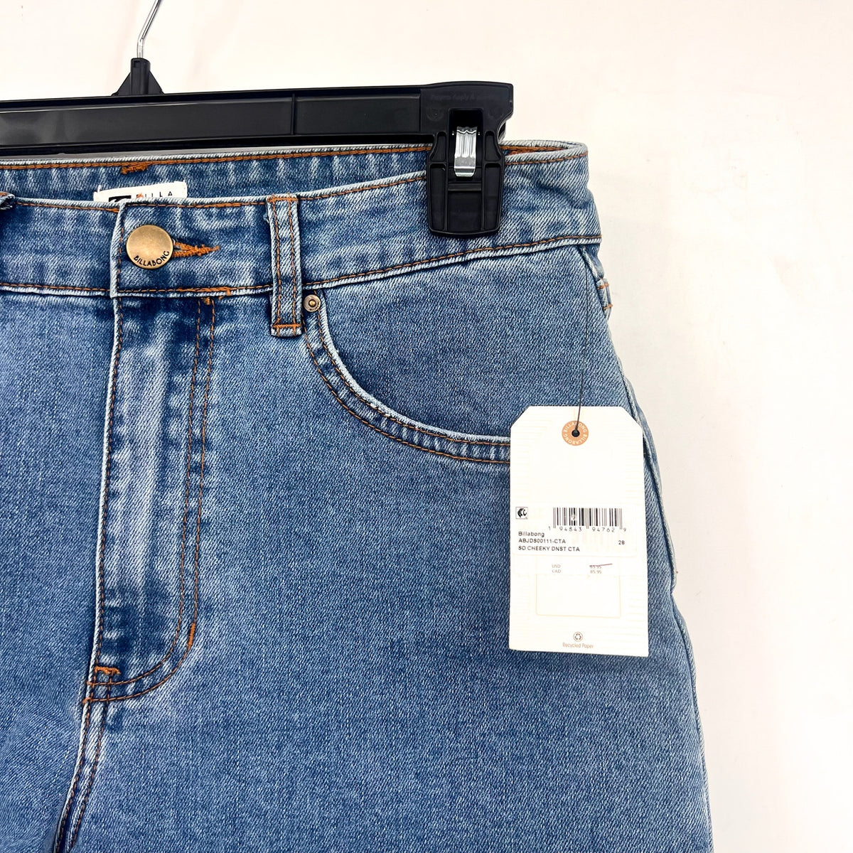 BILLABONG Women's So Cheeky Cut-Off Denim Shorts Size 28 US 6 Blue Jeans NWT