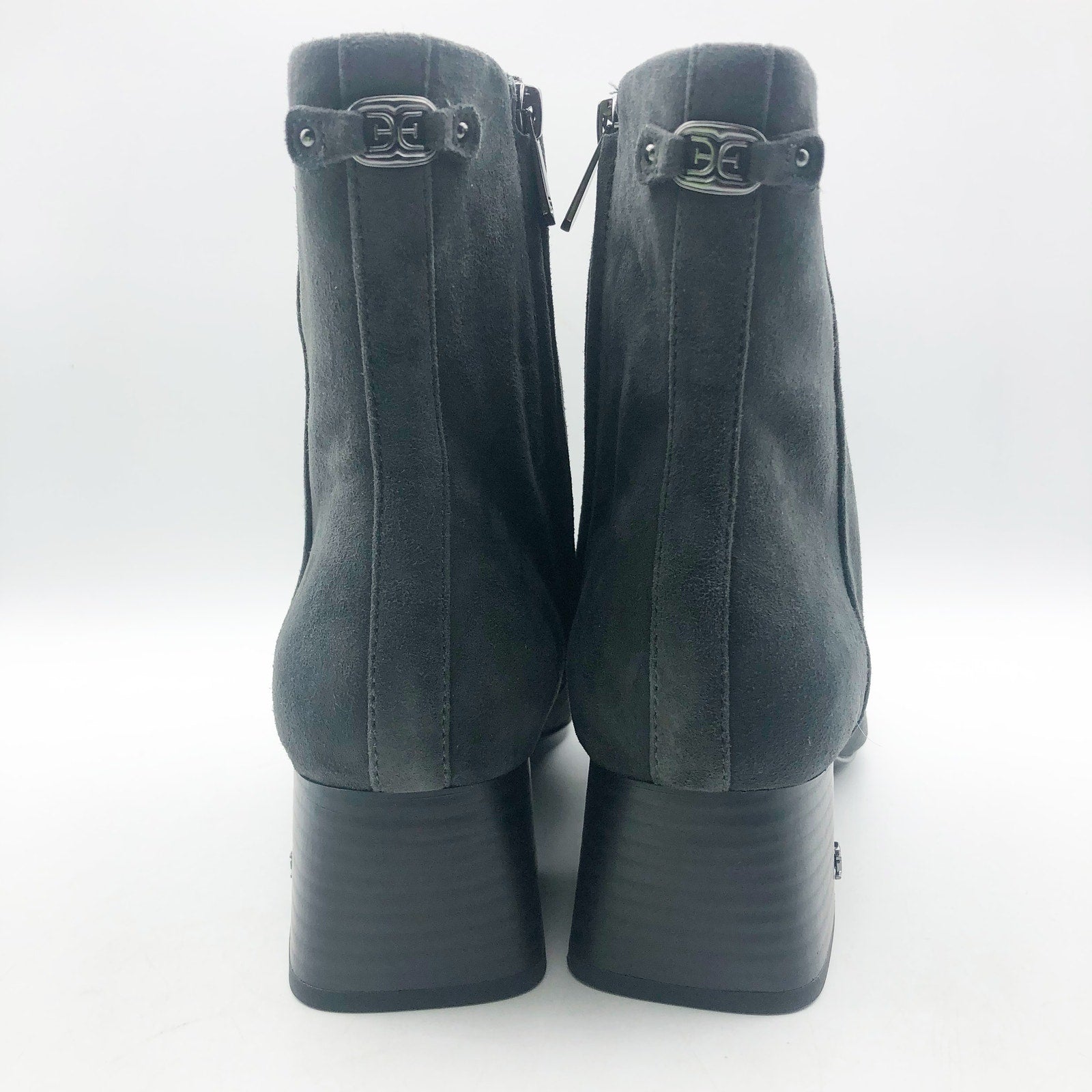 Sam Edelman Paige Ankle Booties US 10.5 M EU 41.5 Graphite Gray Suede NIB