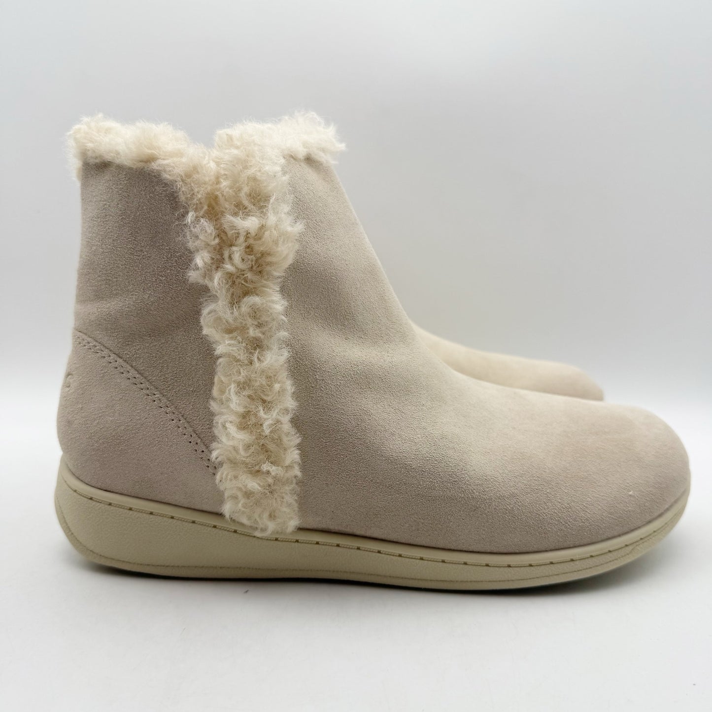 Vionic Womens Unwind Booties US 9 M EU 40 Cream Oatmeal Suede NIB