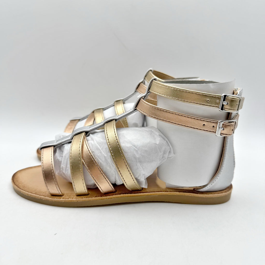 Treasure & Bond Kids Alana Gladiator Sandals Size 2 M EU 33 Gold Silver NIB