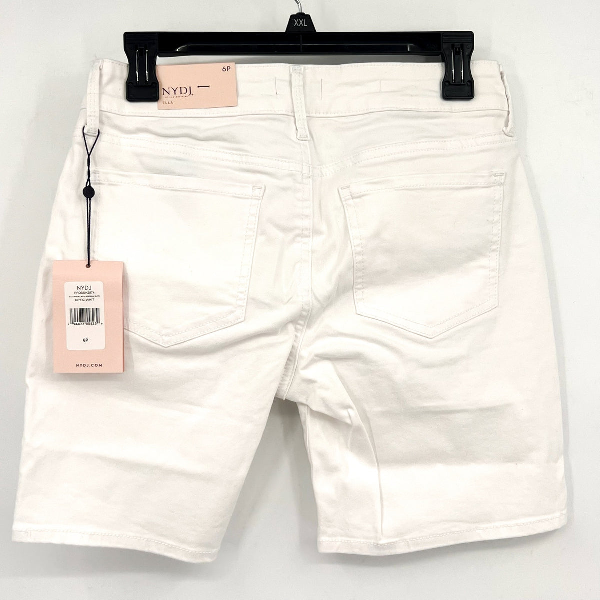 NYDJ Womens Ella Denim Shorts Size 6 PETITE Optic White 8" Inseam NWT