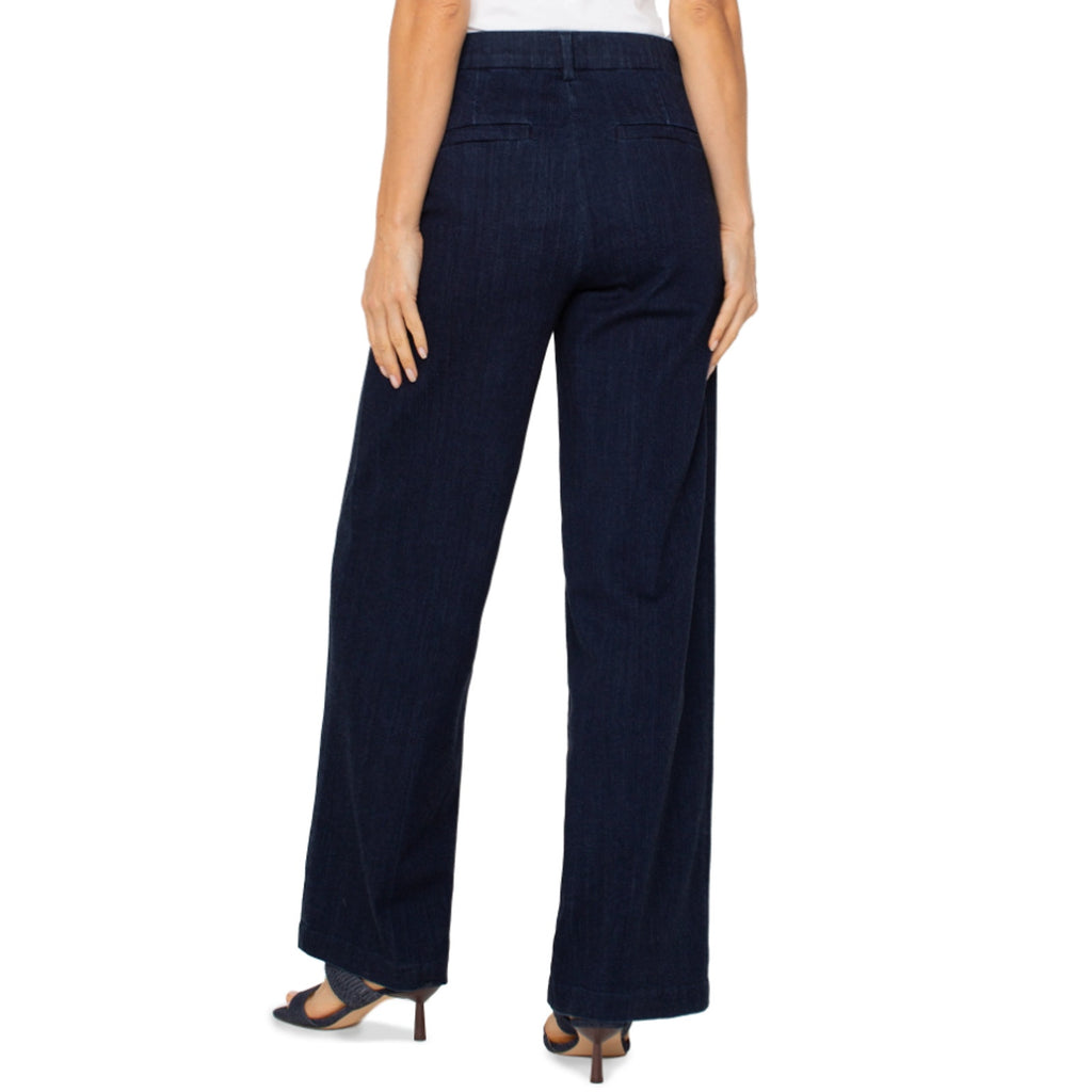 LIVERPOOL Womens Kelsey Wide Leg Denim Trousers US 10 Size 30 Blue Indigo NWT