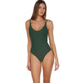 SUNSETS Women's Veronica One Piece Swimsuit Large Island Green Criss-Cross NWT