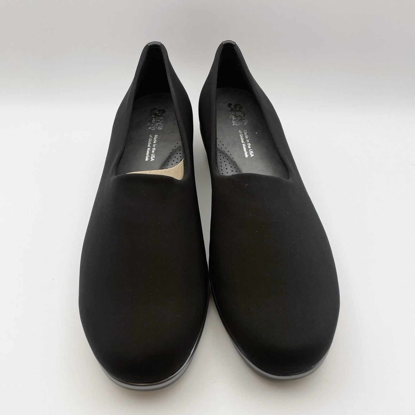 SAS Womens Bliss Slip on Wedge Loafer US 11.5 M Black Leather Lined NIB