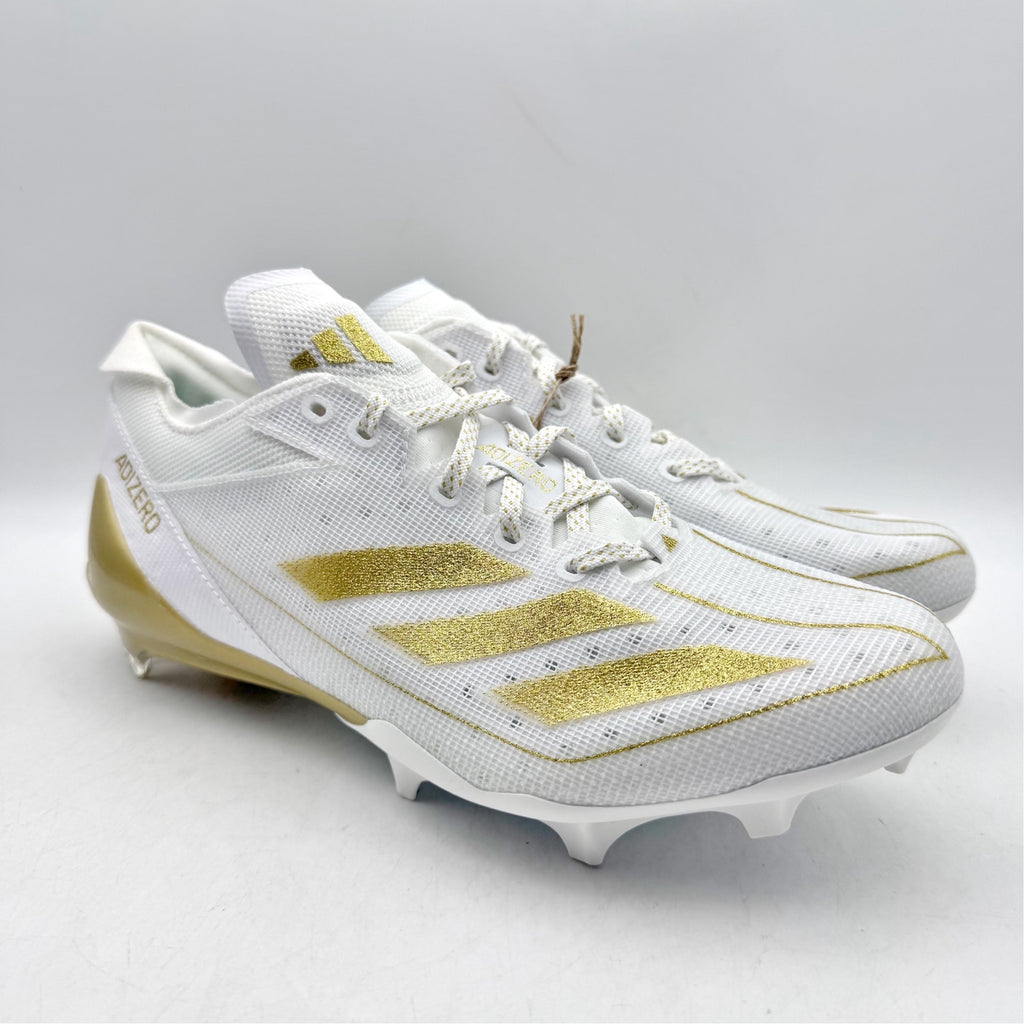 Adidas Mens Adizero Electric Football Cleats Size 9 White Gold IE4381 NWOB