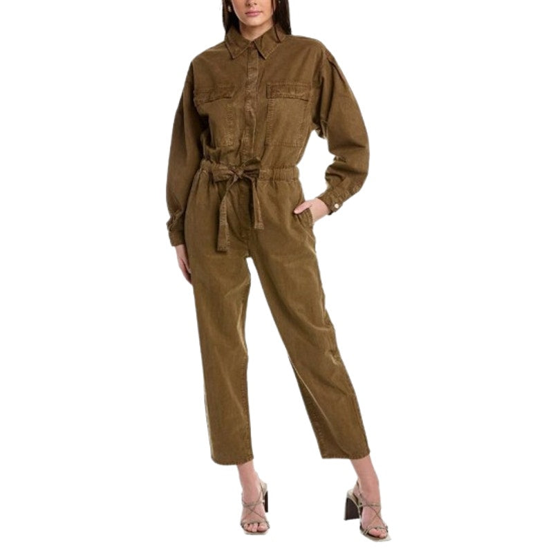 GOOD AMERICAN Women's Good Cinched Jumpsuit 3XL Olive Green Canvas NWT
