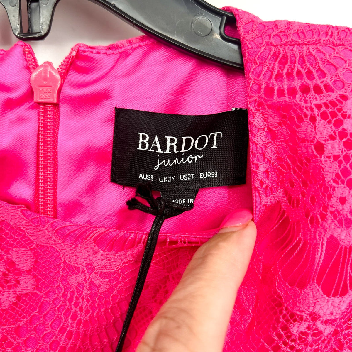 BARDOT JUNIOR Girl's Gertrude Lace Dress Size 2T Pink Long Sleeve NWT