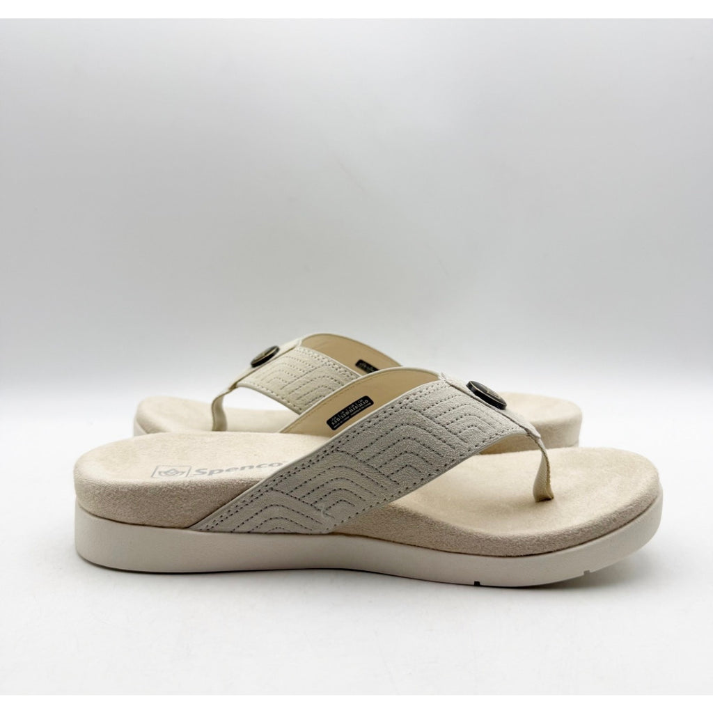 Spenco Waco Women's Laguna Ellie Flip Flop Sandal Size 5.5 WIDE Cloud Beige NIB