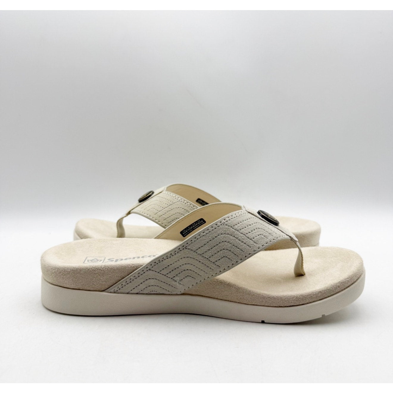 Spenco Waco Women's Laguna Ellie Flip Flop Sandal Size 5.5 WIDE Cloud Beige NIB