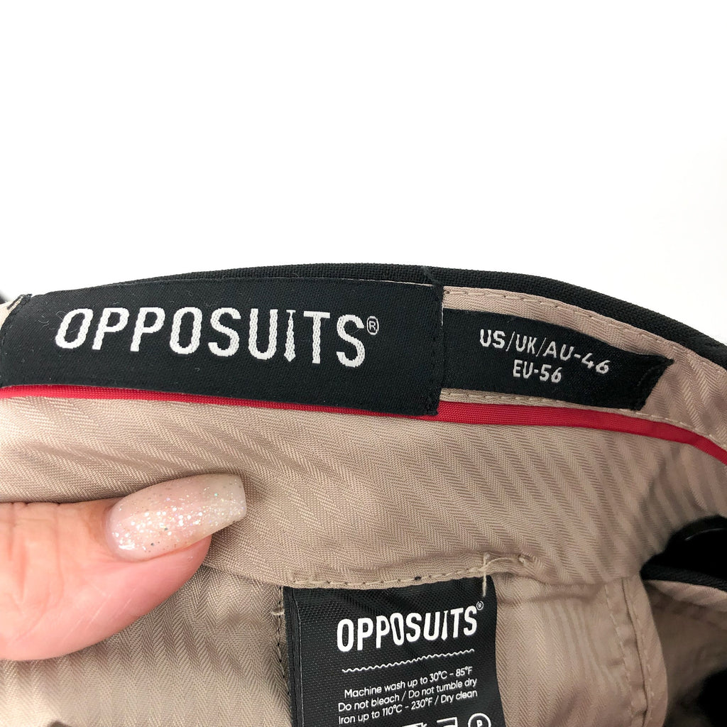 OPPOSUITS Mens Tuxedo Dress Pants 38 x 34 Black Pleated Slim Straight Leg NWOT