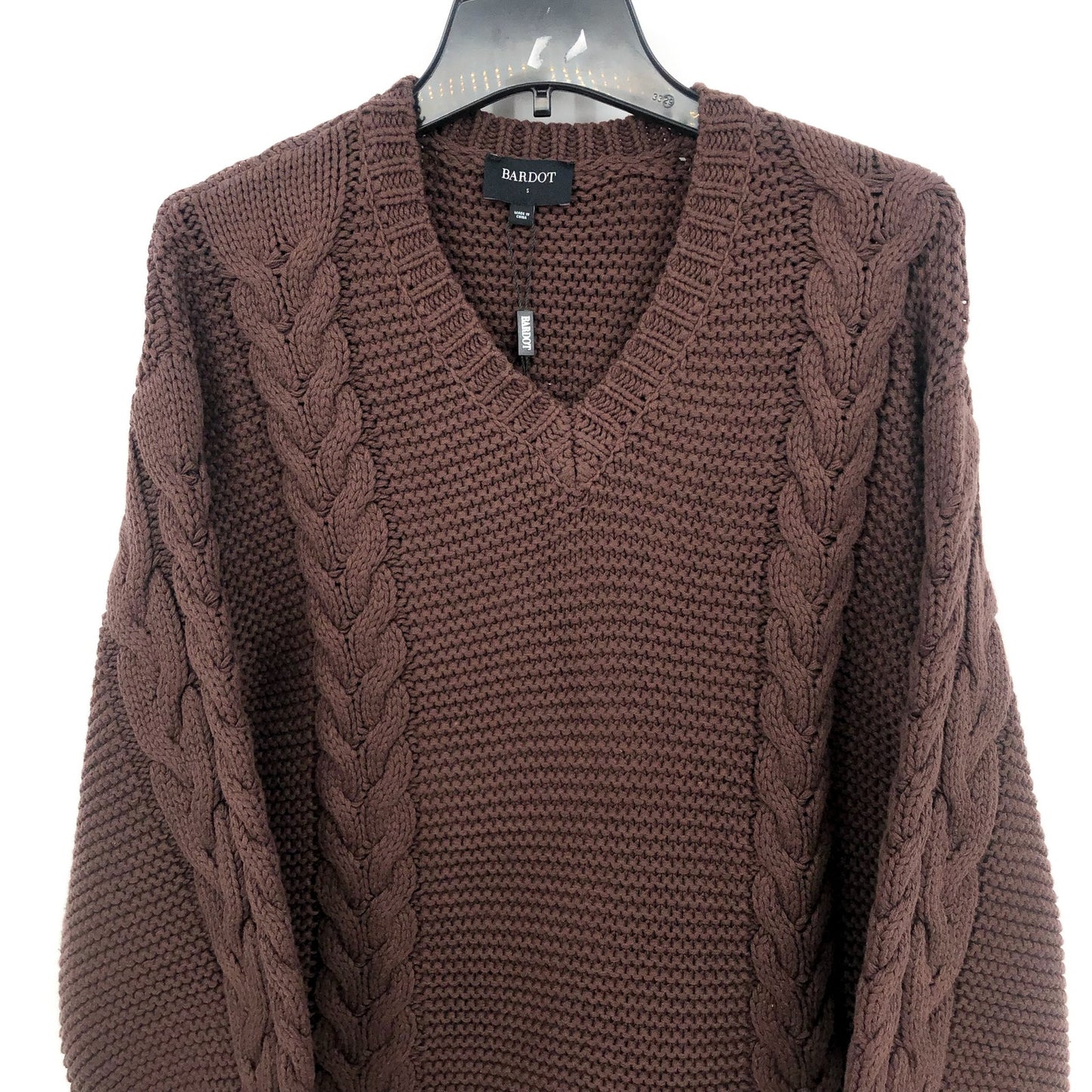 BARDOT Women's Bell Knit Sweater Dress US 4 Small Chocolate Brown NWT