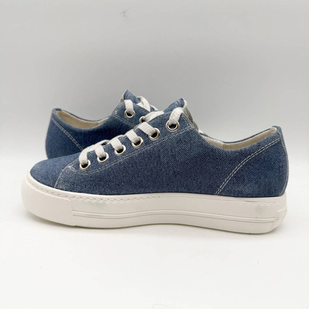 Paul Green Womens Skylar Sneakers UK 3.5 US 6 Blue Denim Canvas NWOB