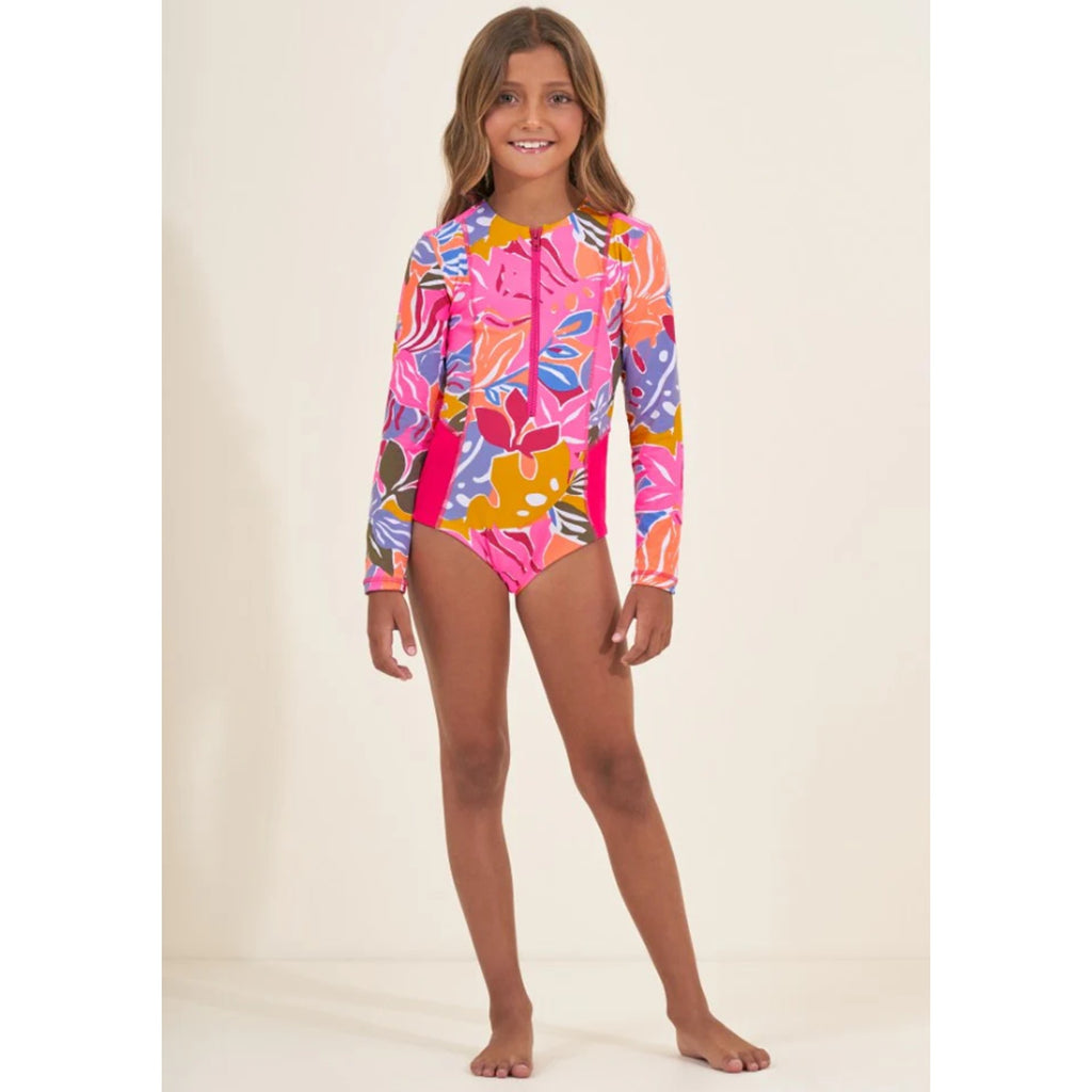 MAAJI Girls Miku Reversible Long Sleeve One Piece Size 14 Pink Jungle Rain NWT