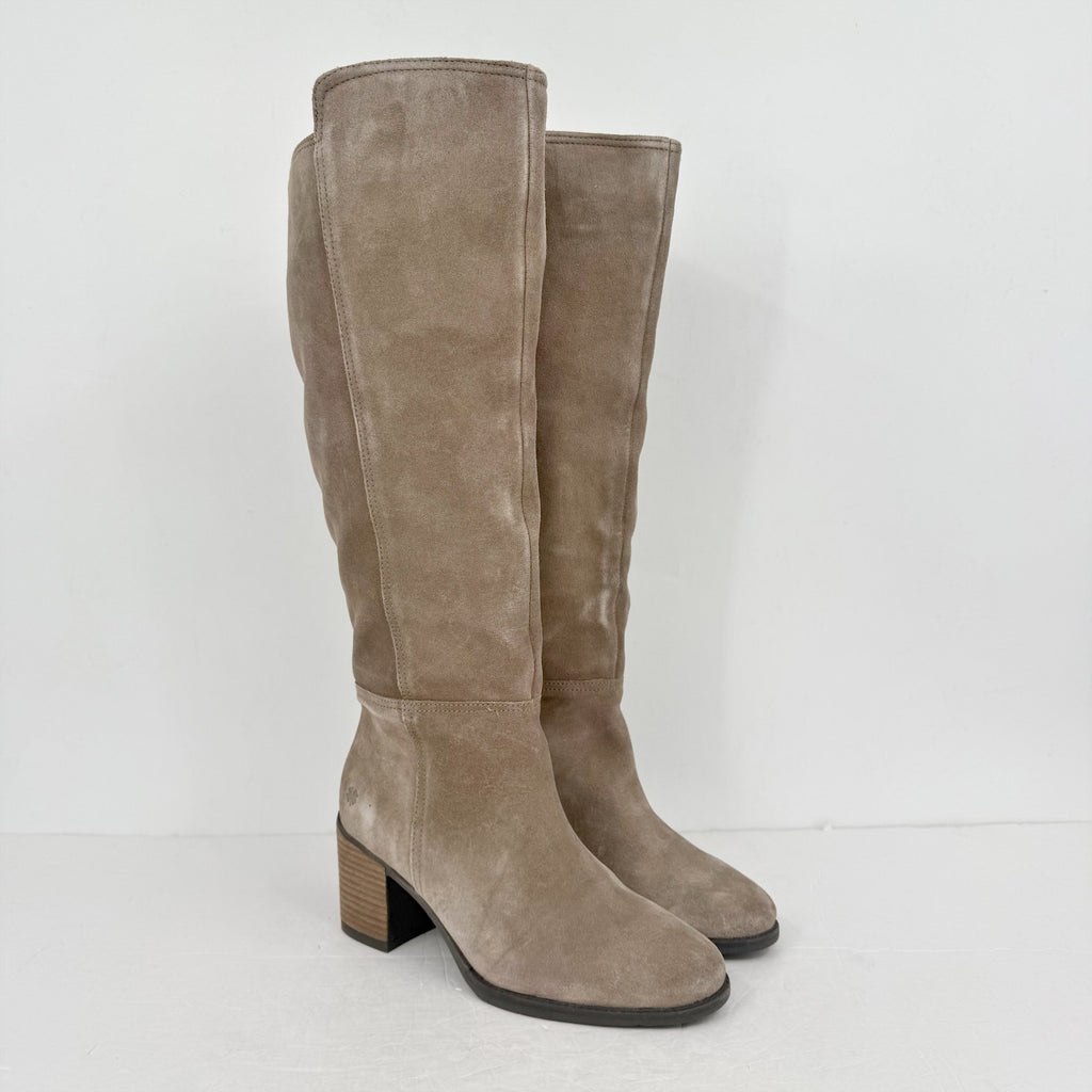 Lucky Brand Womens Bonnay Knee High Boot US 8 Wide EU 39 XW CALF Brown Suede NIB
