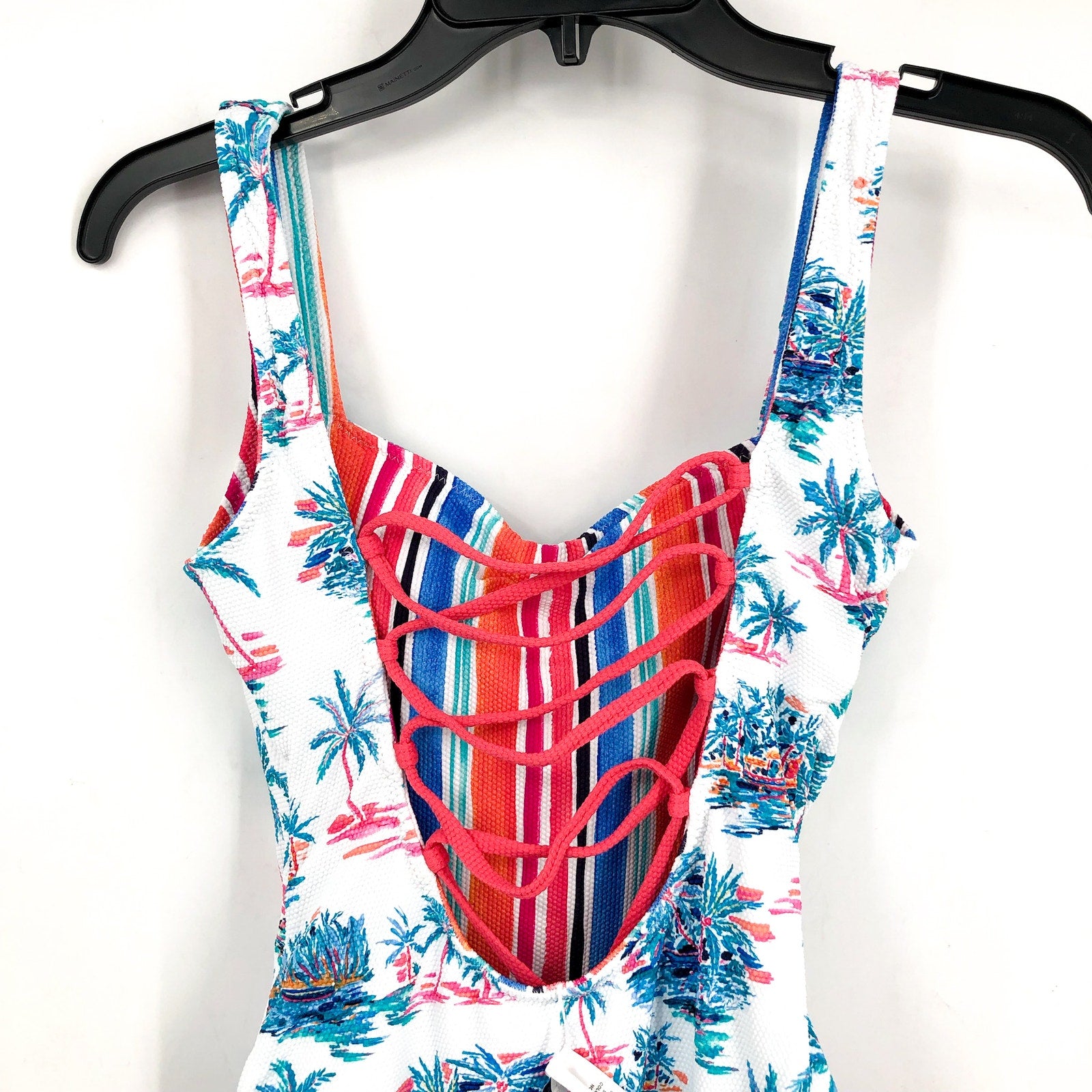 TOMMY BAHAMA Island Cays Oasis One-Piece Swimsuit Size 14 Pink Reversible NWT