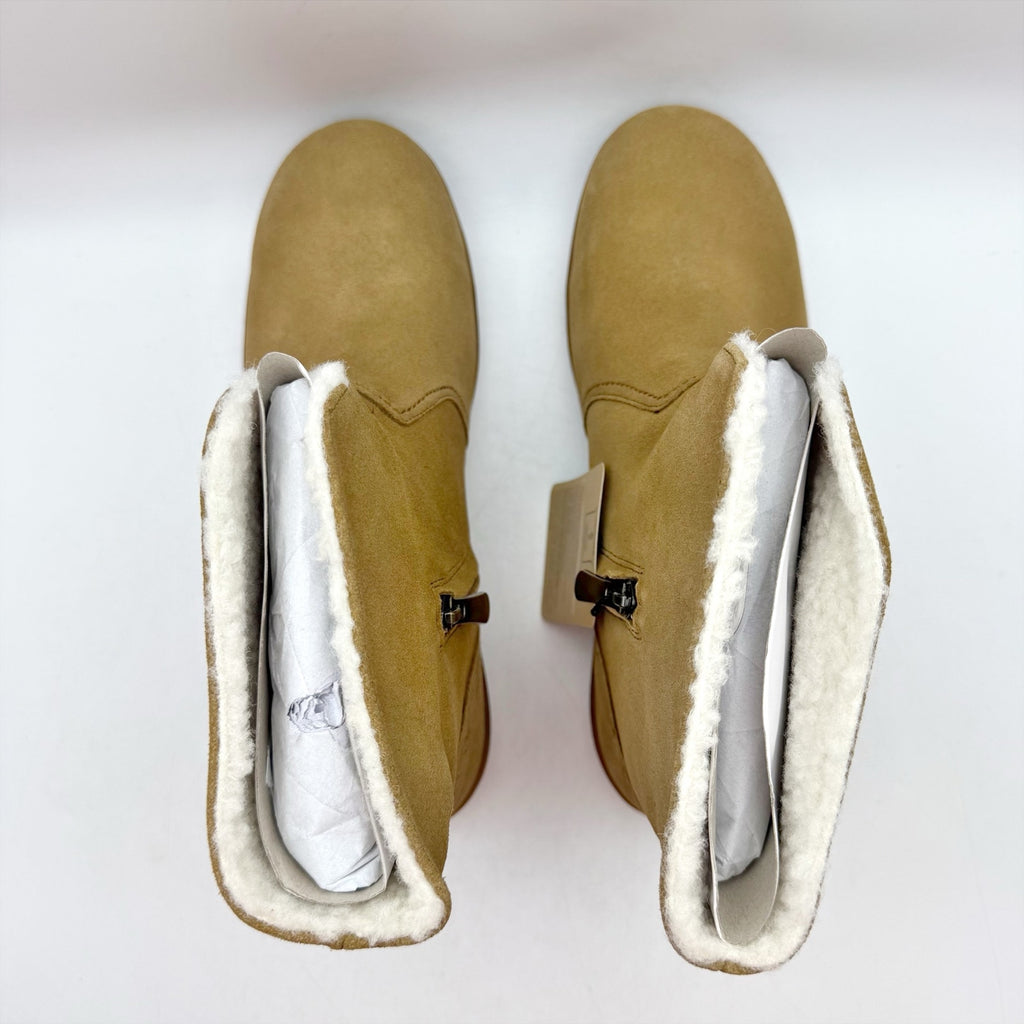 Spenco Womens Sun Valley Ankle Boots US 12 M Tan Suede Sherpa Lined NIB