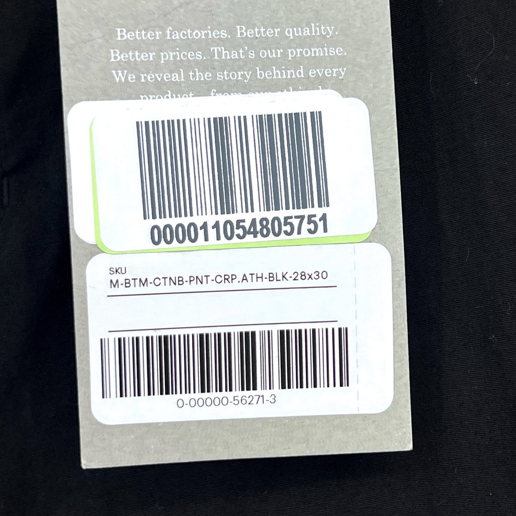 EVERLANE Men's The Athletic Fit Air Chino Pants 28x30 Black Flat Front NWT