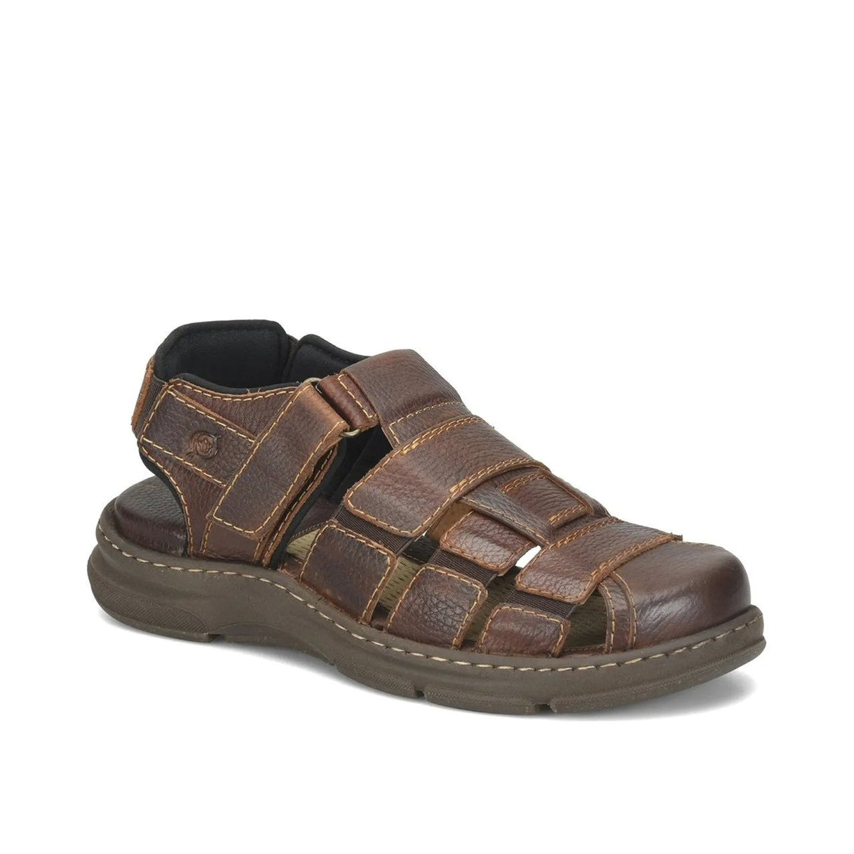 Born Mens Colby Fisherman Sandals Size 11 EU 44 Brown Tan Saddle Leather NIB