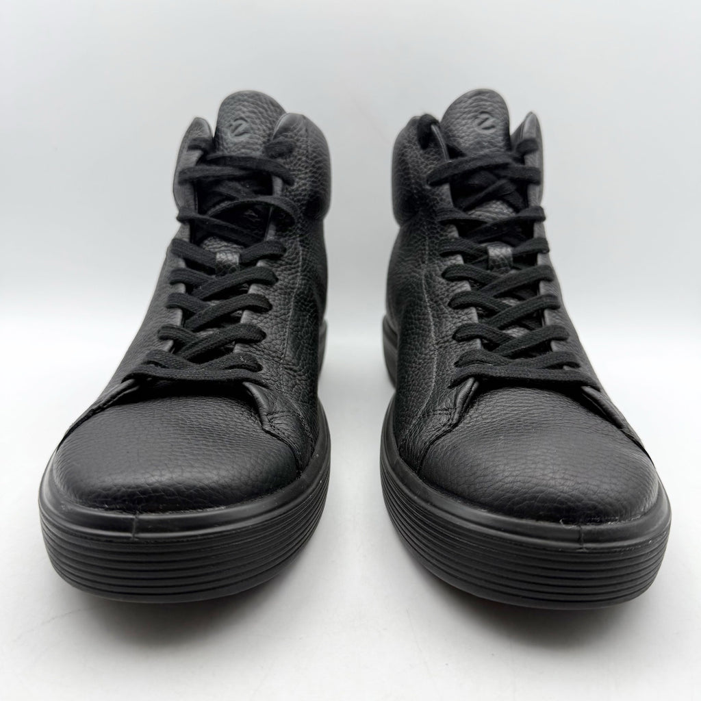 ECCO Mens Soft 60 Premium High-Top Sneakers EU 43 US 9.5 Black Leather NWOB