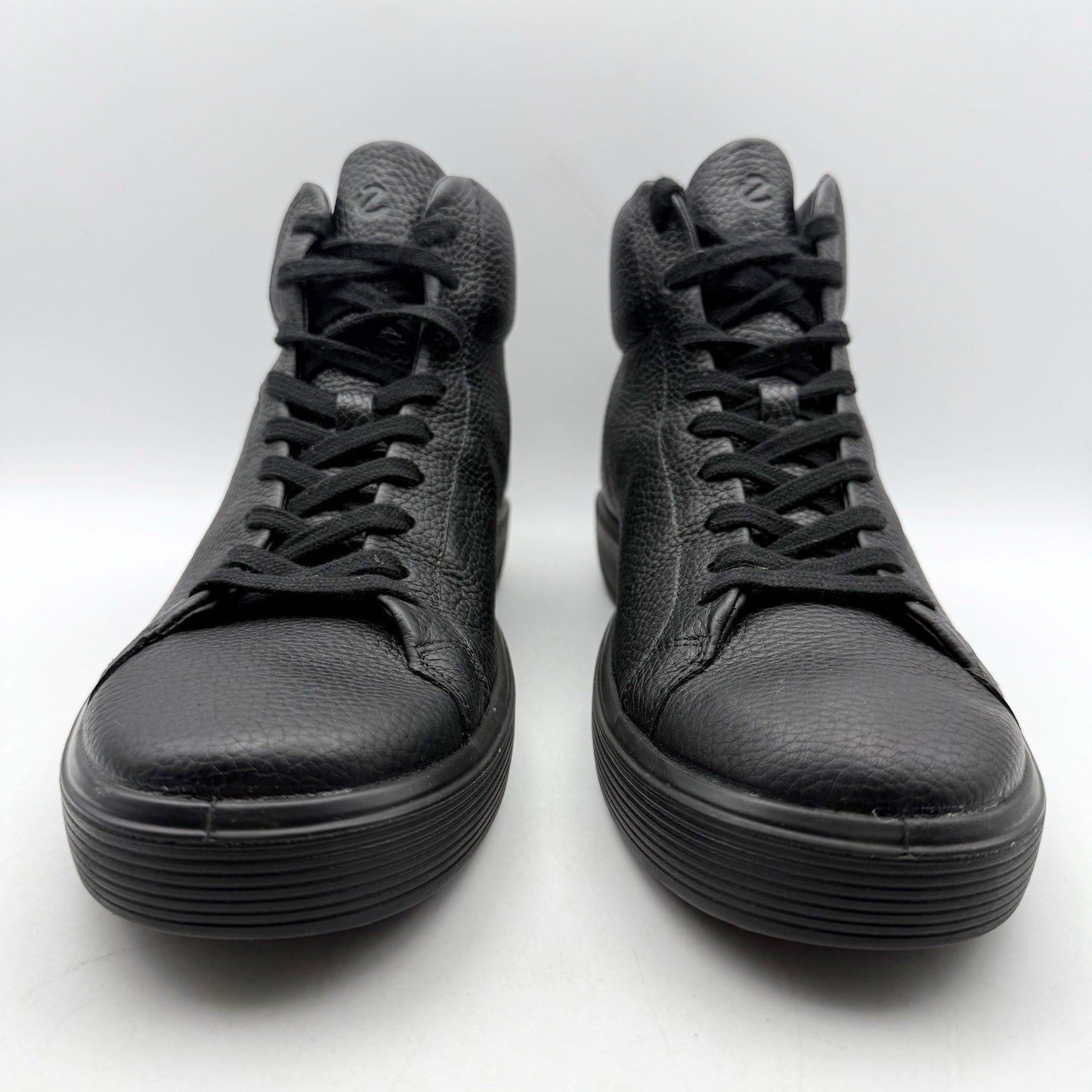 ECCO Mens Soft 60 Premium High-Top Sneakers EU 43 US 9.5 Black Leather NWOB