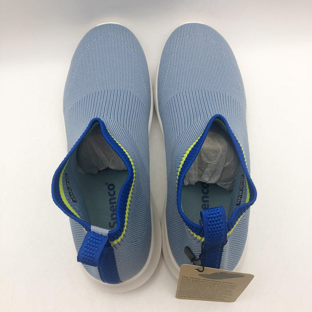 Spenco Womens Pure Love Knit Casual Sneakers Size 9.5 WIDE Fog Blue NIB