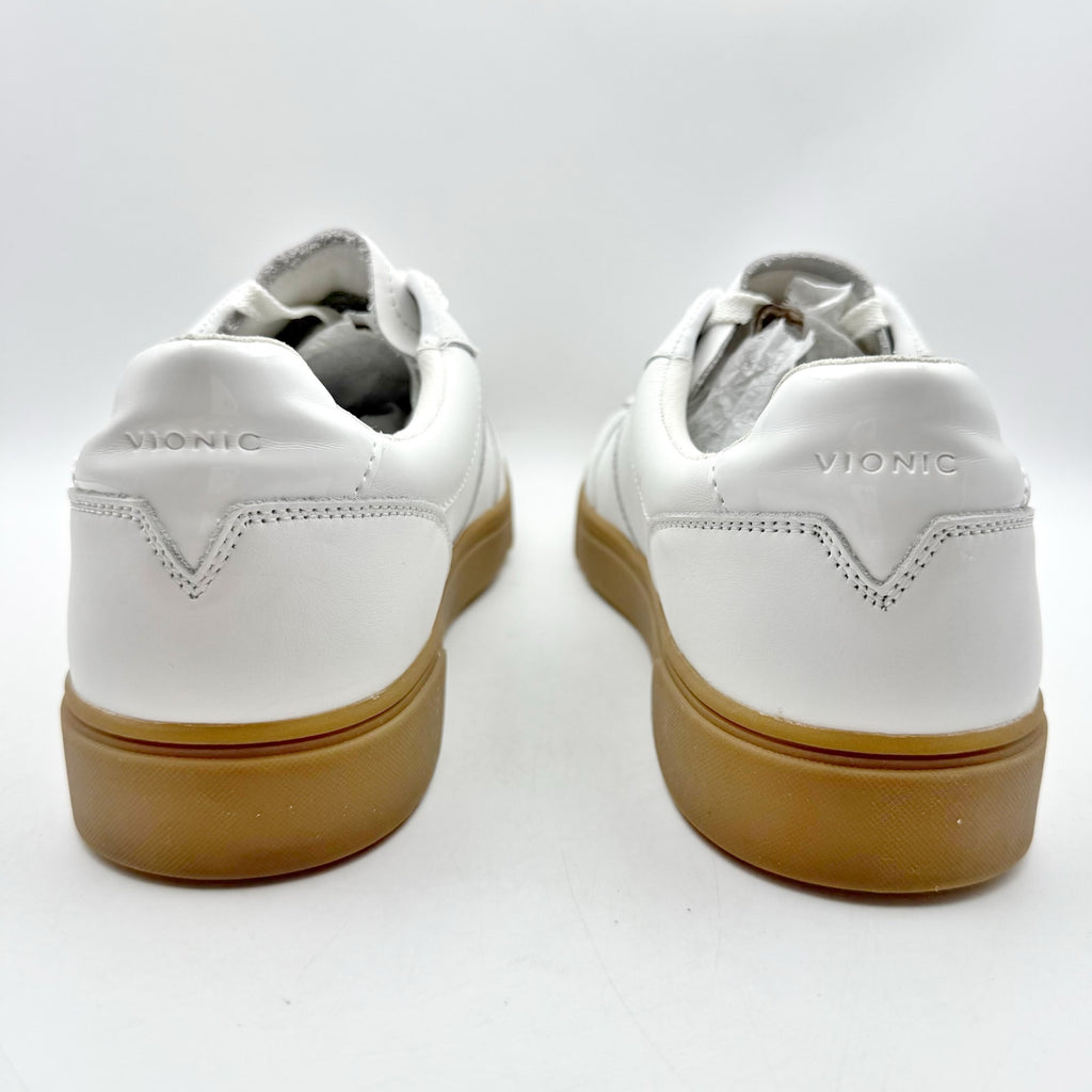 VIONIC Womens Kimmie Casual Court Sneakers Size 9.5 Wide White Leather NWOB