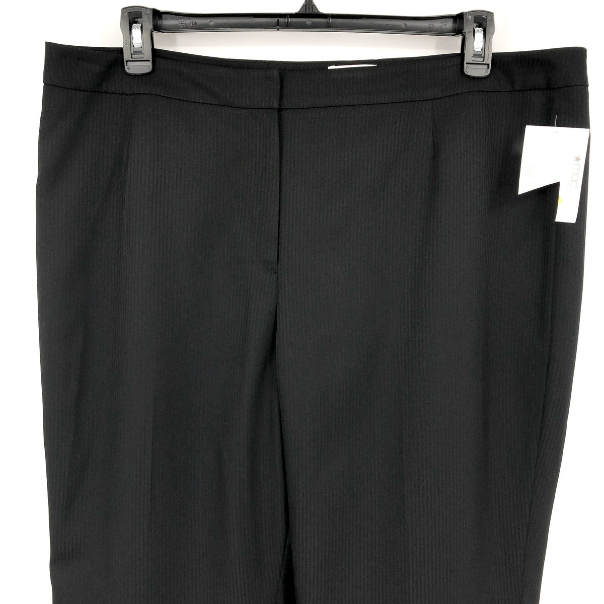 LE SUIT Women's Straight Leg Suit Pants Size 18 Black Flat Front Stretch NWOT