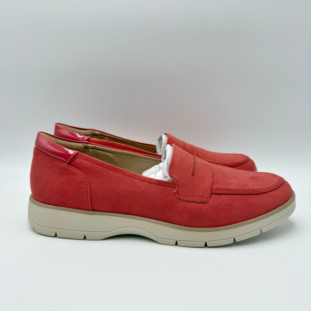 Dr. Scholls Womens Nice Day Loafers Size 9.5 M Red Microfiber NIB