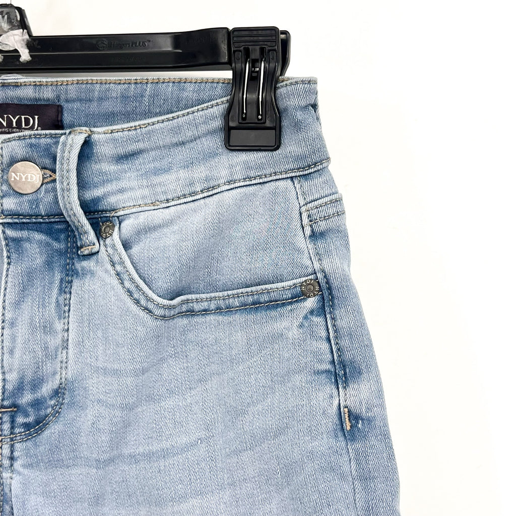 NYDJ Womens Ella Denim Shorts Size 00 Light Blue Poetry 8" Inseam NWT