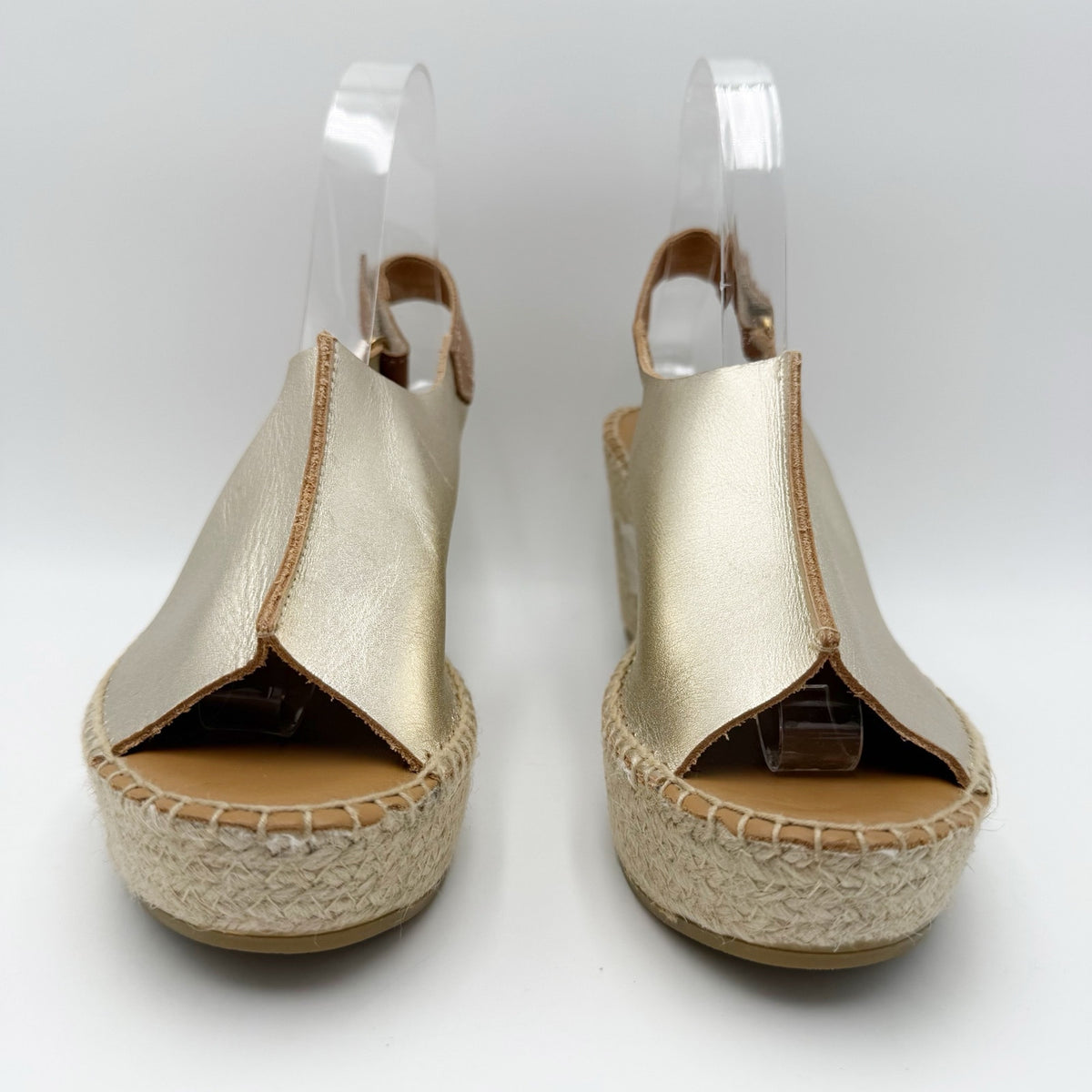 Toni Pons Womens Lugano Espadrille Wedge Sandals EU 39 US Size 8.5 Gold NWOB