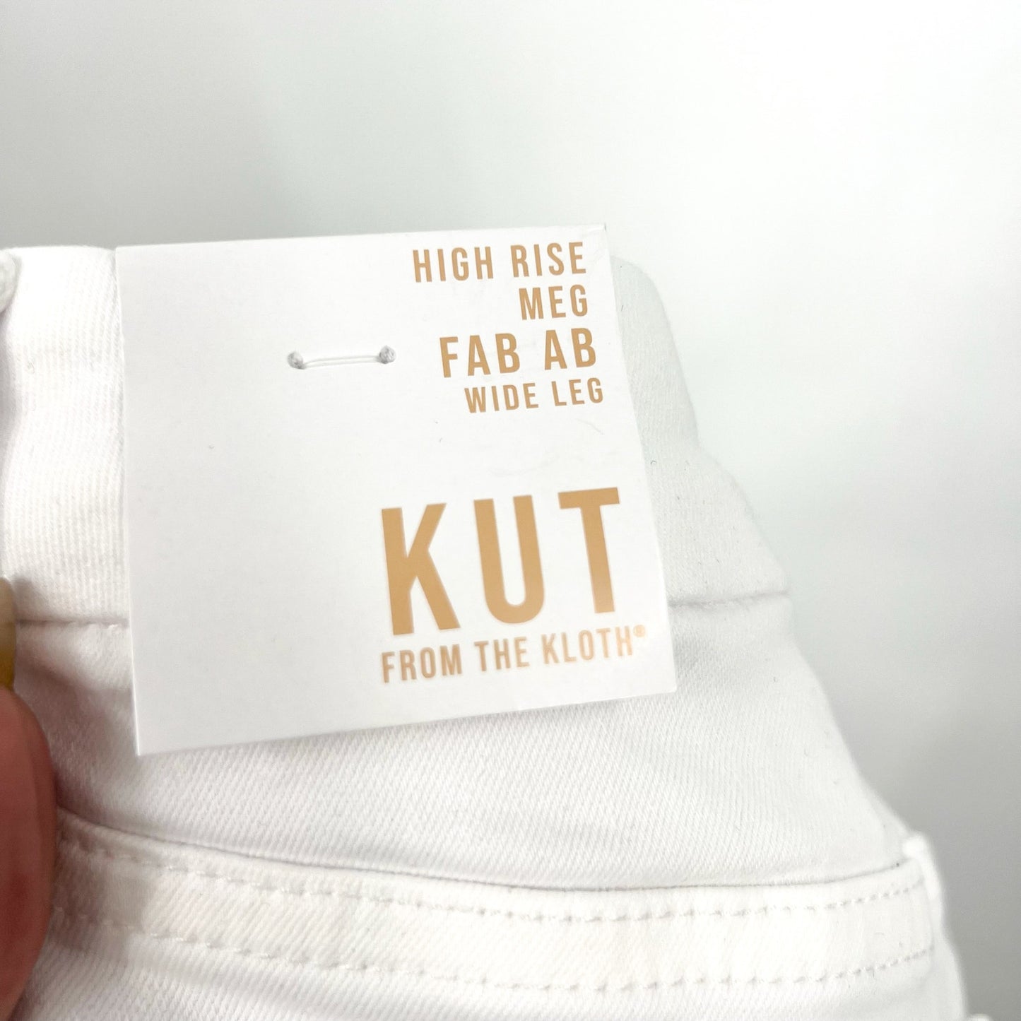 KUT FROM THE KLOTH Meg Wide Leg Jeans Size 10 Optic White High-Rise Fab AB NWT