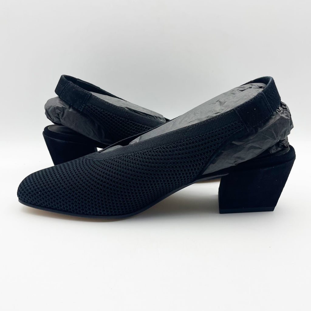 Eileen Fisher Womens Vasa Heels US 10 EU 40.5 Black Slingback Leather NIB