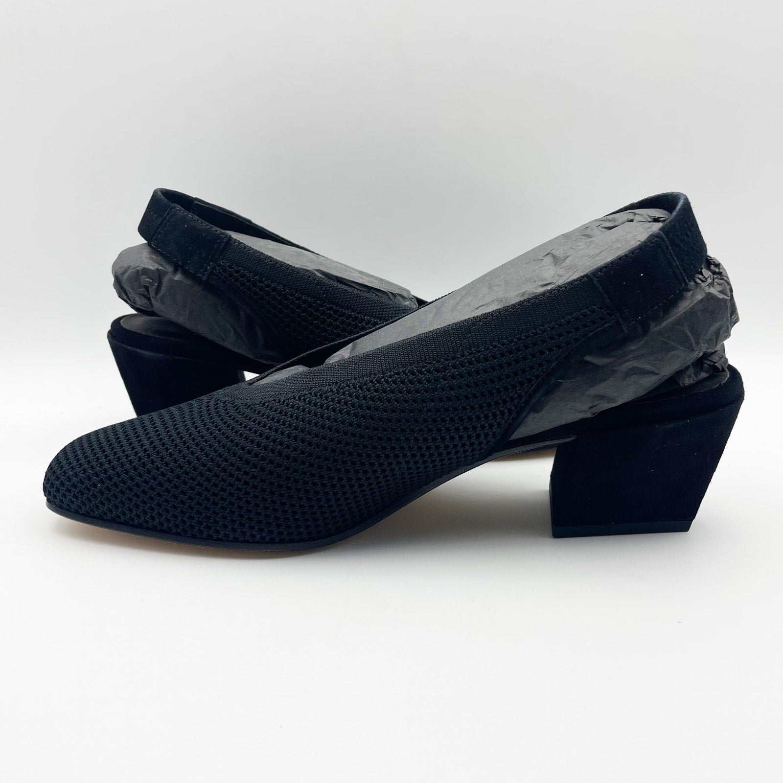 Eileen Fisher Womens Vasa Heels US 10 EU 40.5 Black Slingback Leather NIB