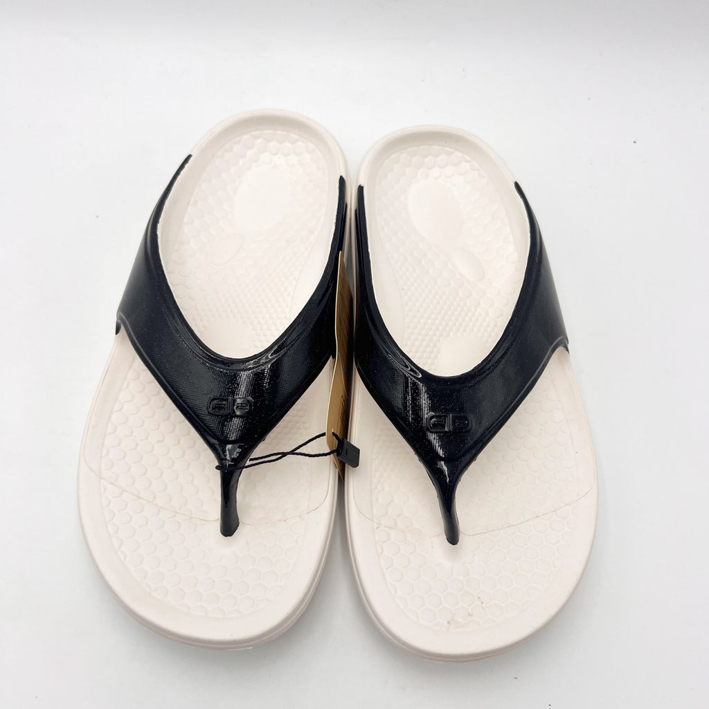 Spenco Women Fusion 2 Pearl Sandals Size 6 Wide Black Slide Flip Flop NWOB