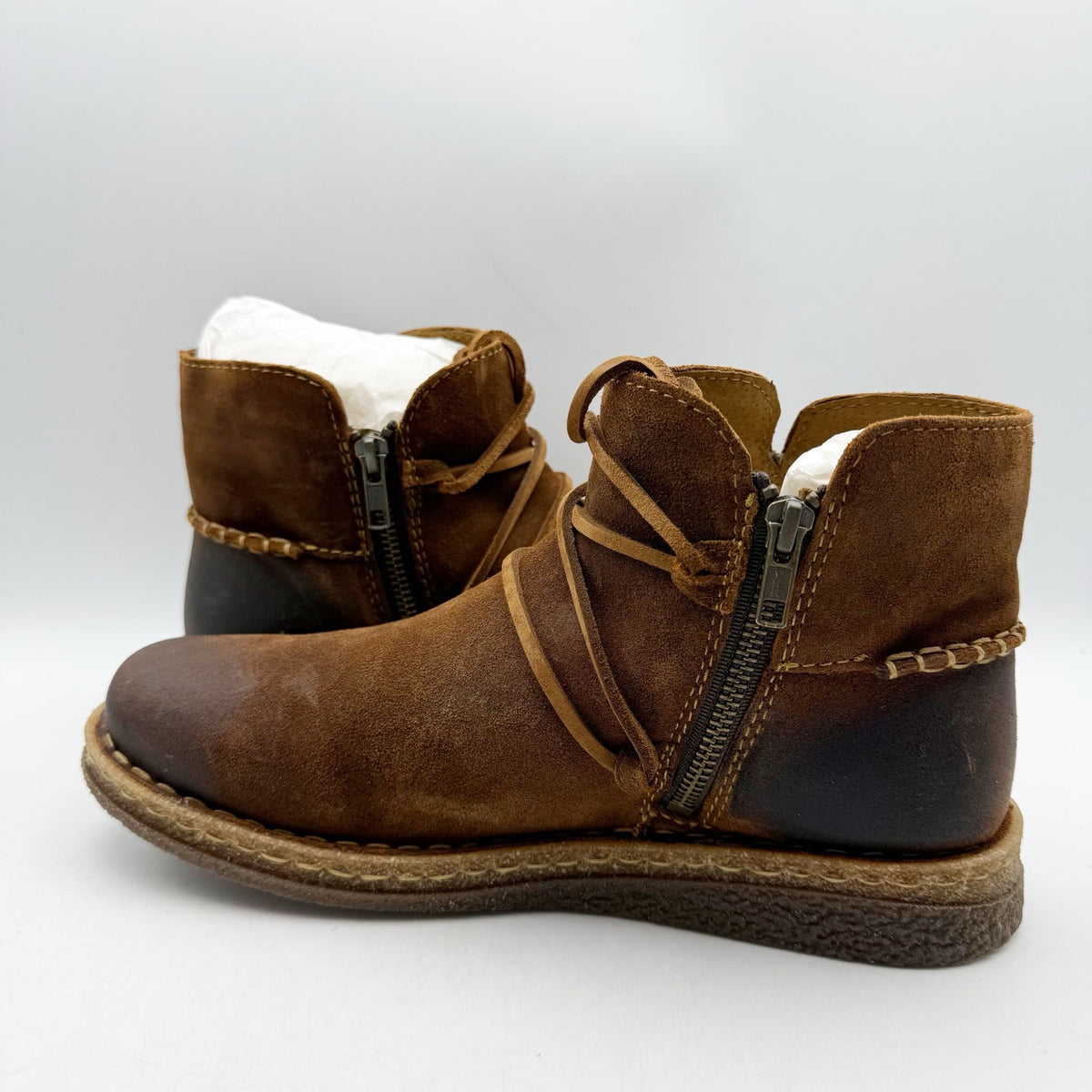 Born Womens Calyn Ankle Booties Size 9.5 EU 41 Brown Suede Boots NIB