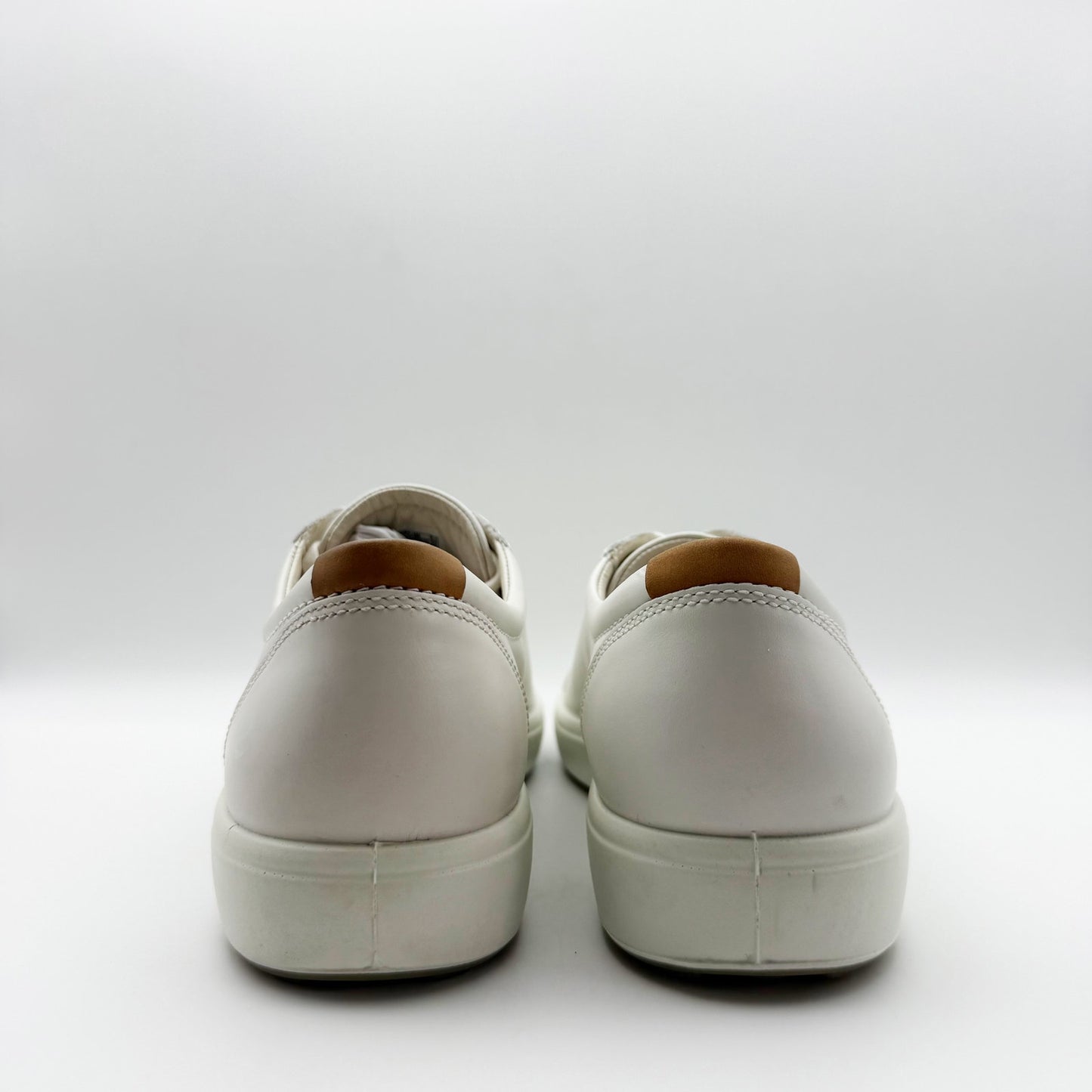 ECCO Mens Soft 7 Low Sneakers EU 44 US 10-10.5 White Leather Lace up NIB