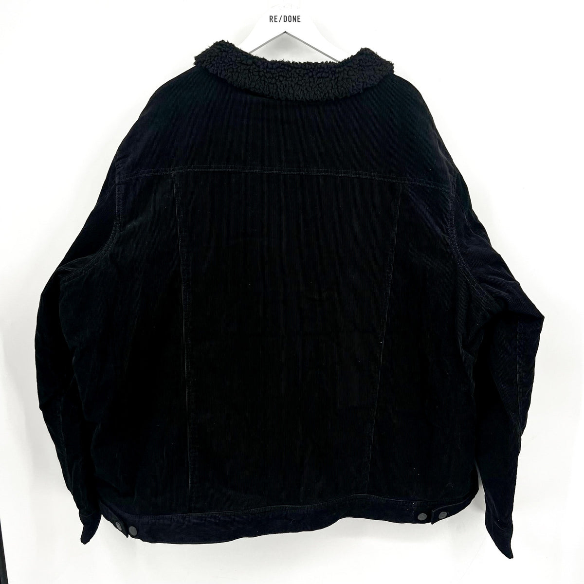 JOHNNY BIGG Men's Corduroy Sherpa Shacket Size 7XL Black Long Sleeve NWOT