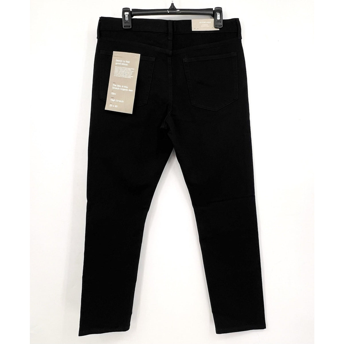 EVERLANE Uniform Men's Slim Jeans 33x30 Black 4-Way Stretch Organic Cotton NWT