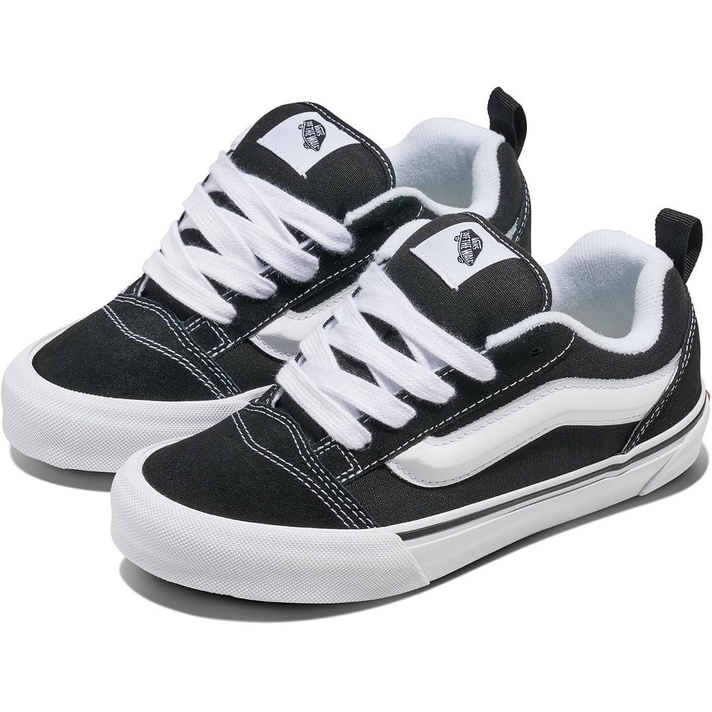 Vans Big Kids Knu Skool Casual Sneakers Youth Size 5 Black True White NIB