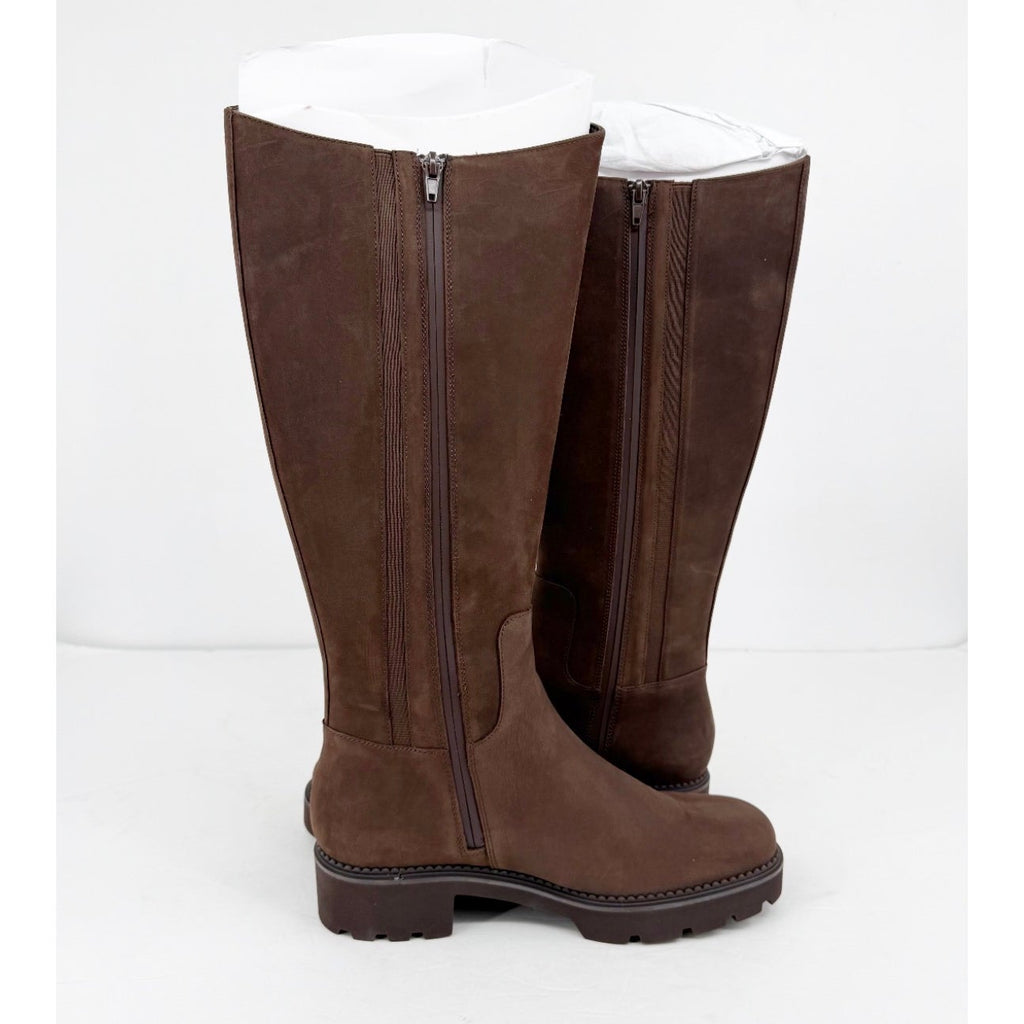 VIONIC Womens Fallbrook Knee High Boots Size 9.5 WIDE Brown Leather NIB