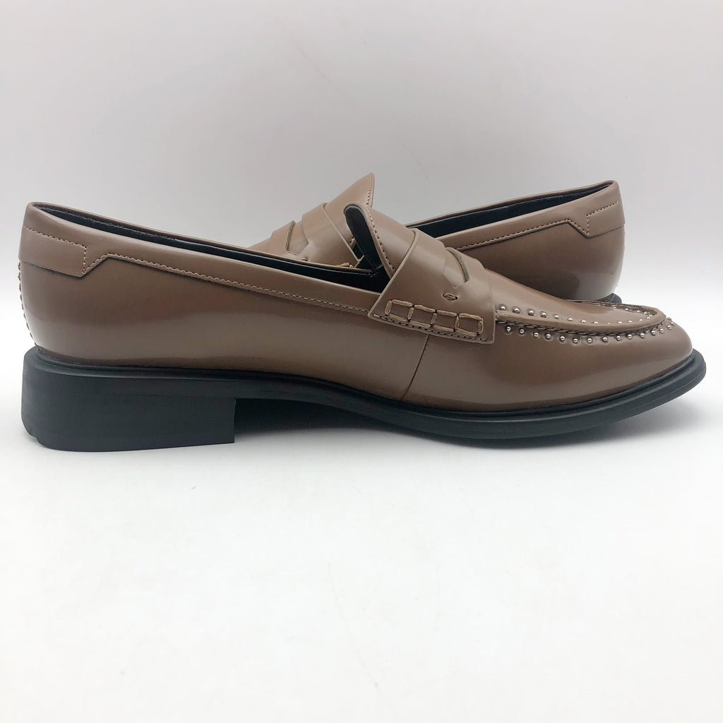 Franco Sarto Womens Eden Studded Loafers Size 7.5 Toffee Brown Slip On NWOB