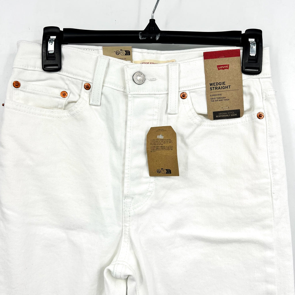 Levi's Womens Wedgie Straight Leg Jeans 27x28 Size 4 White 34964-0184 NWT