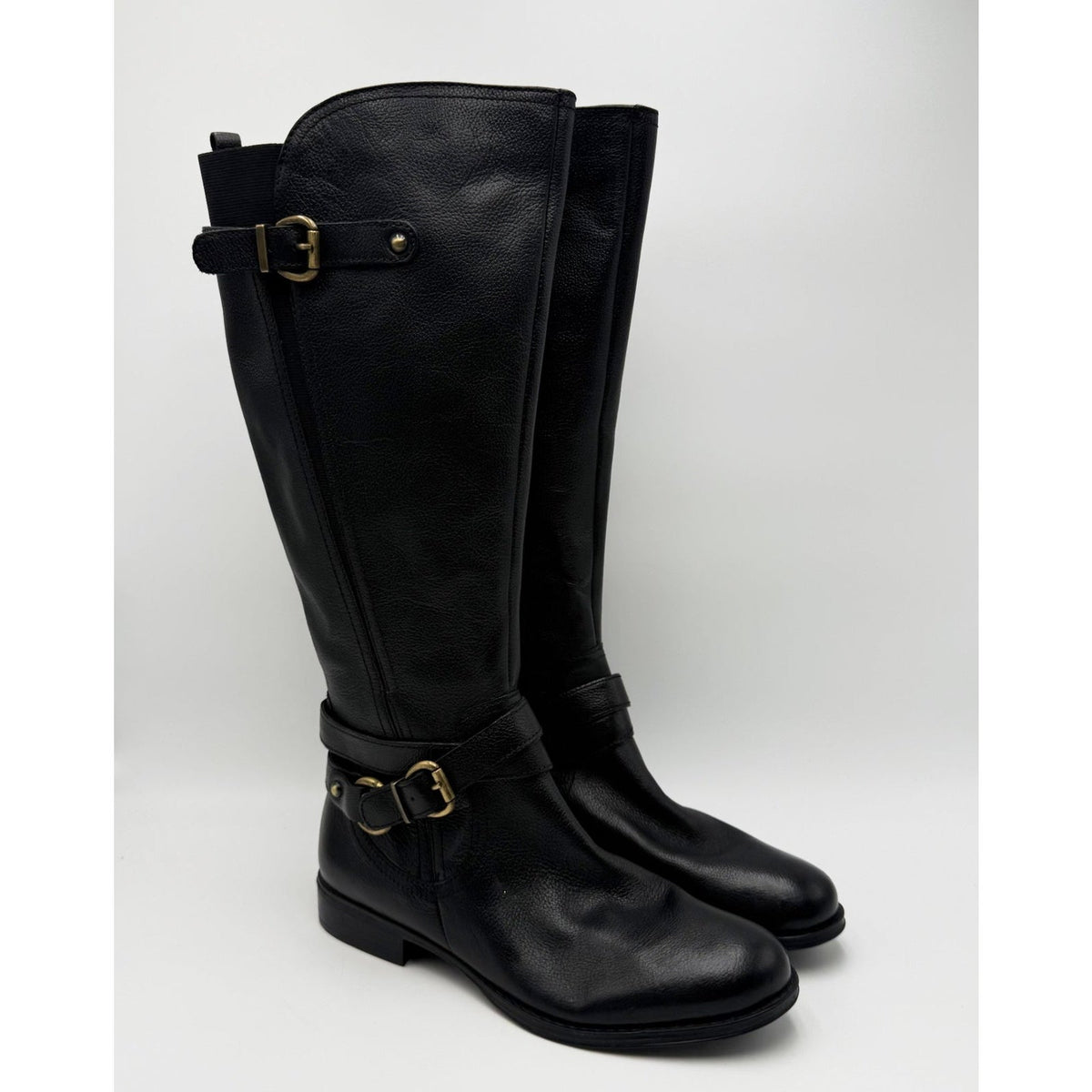Naturalizer Womens June Knee High Riding Boots Size 7 EU 37 Black Leather NWOB