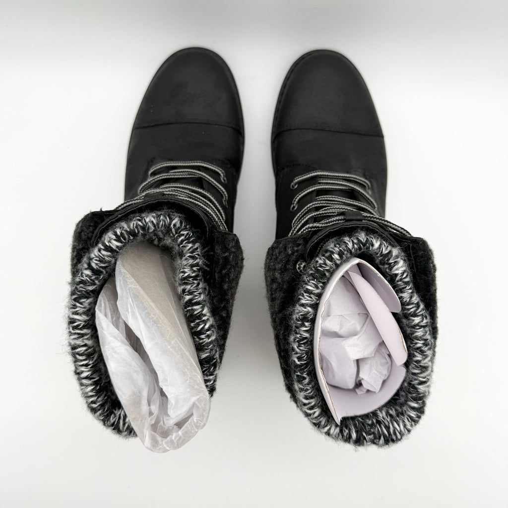 Cliffs by White Mountain Womens Duena Ankle Booties US 8.5 M Black Knit NIB