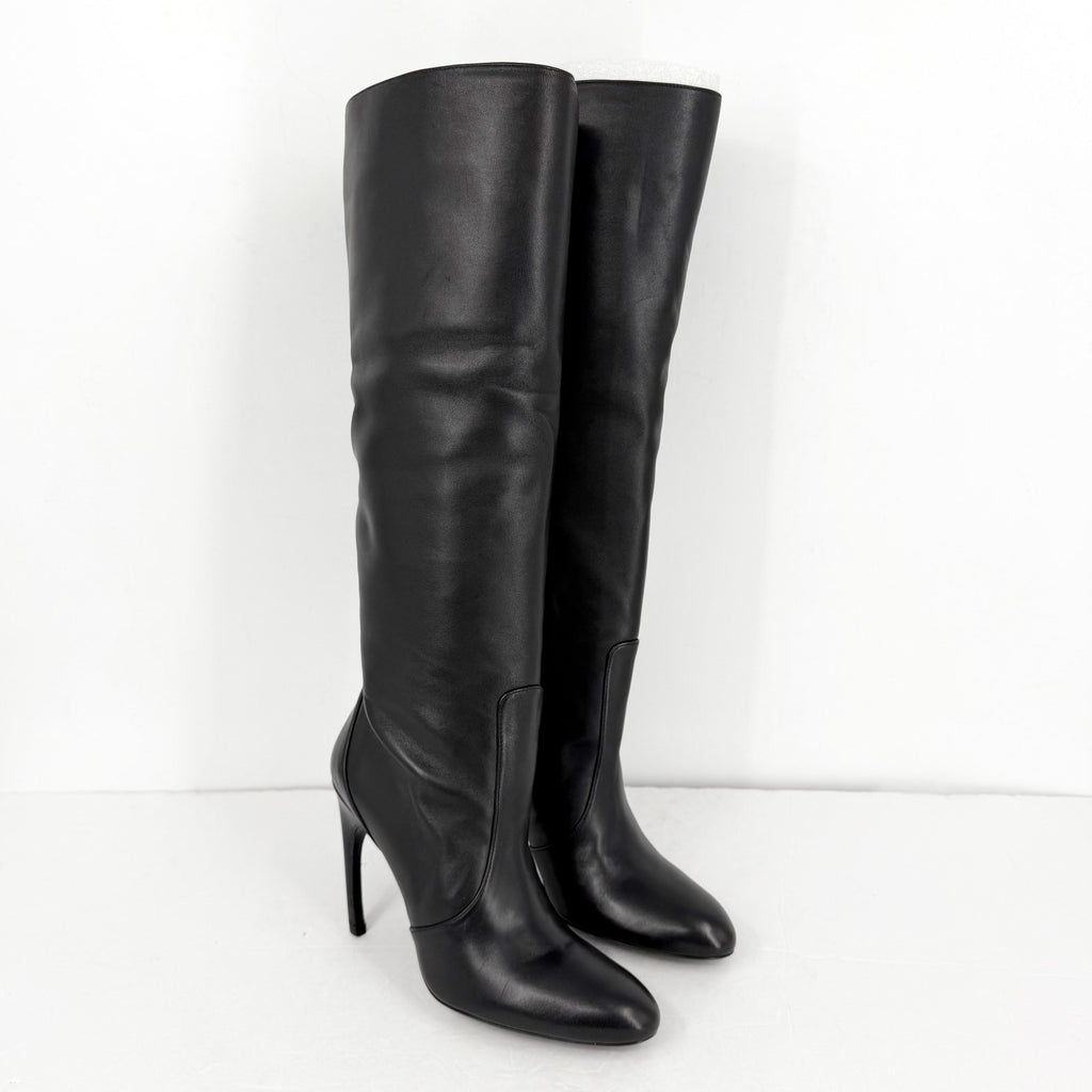 Stuart Weitzman Womens Luxecurve 100 Slouch Boots US 9B Black Leather NWOB