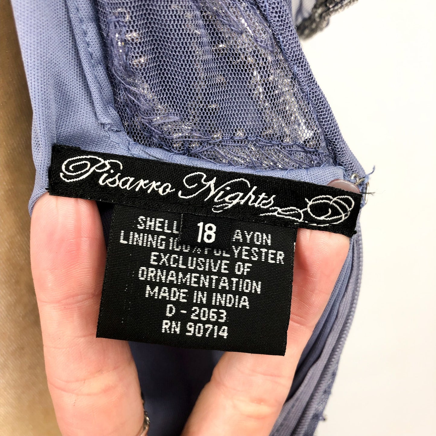 PISARRO NIGHTS Women's Beaded Column Gown Size 18 Violet Purple Short Sleeve NWT