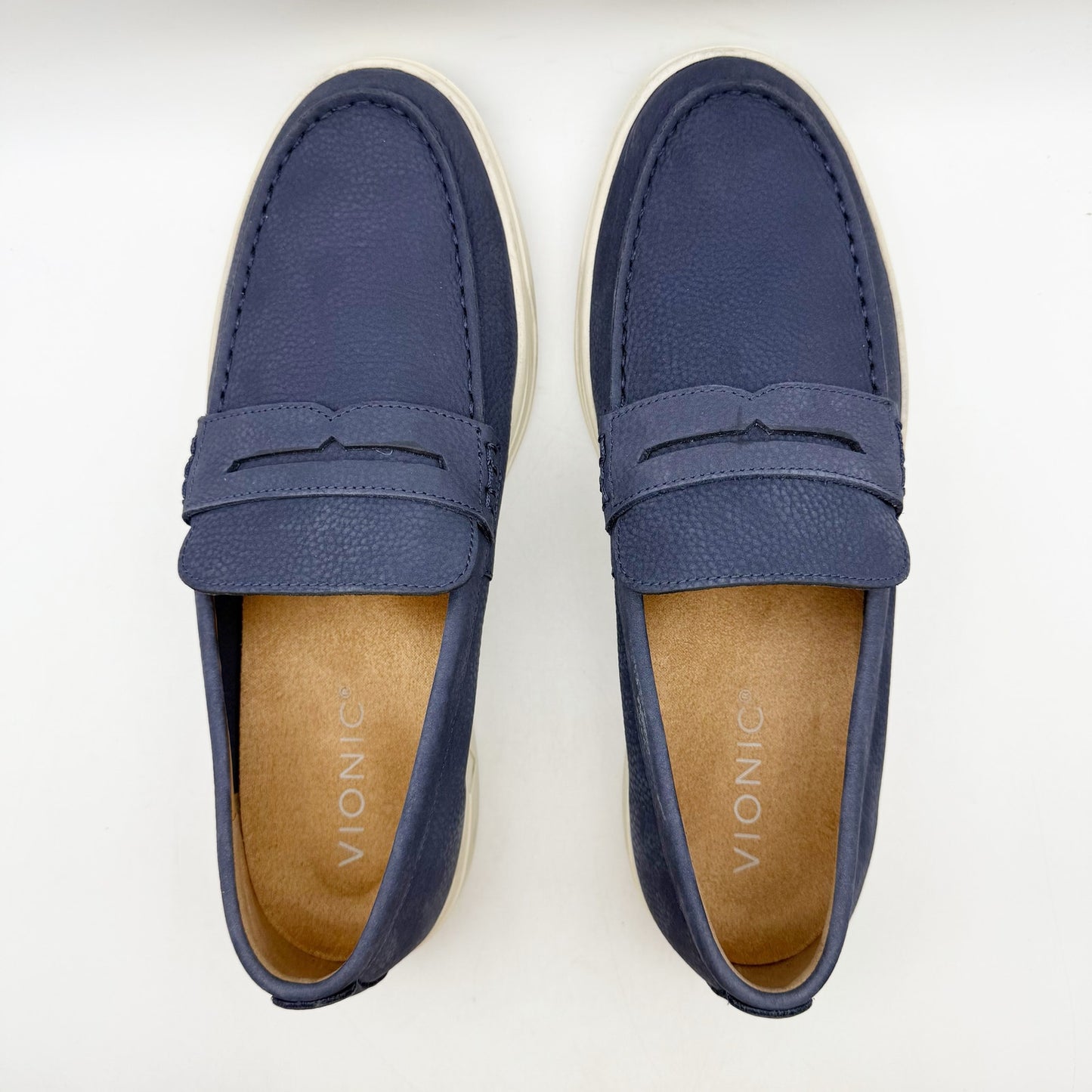 Vionic Mens Thompson Loafers US 10.5 M EU 43.5 Navy Blue Suede NIB