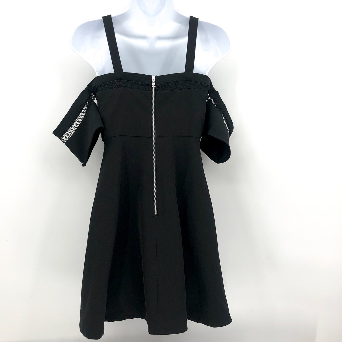 BARDOT JUNIOR Girls Isla Skater Dress Size 16 Black Cold Shoulder NWT
